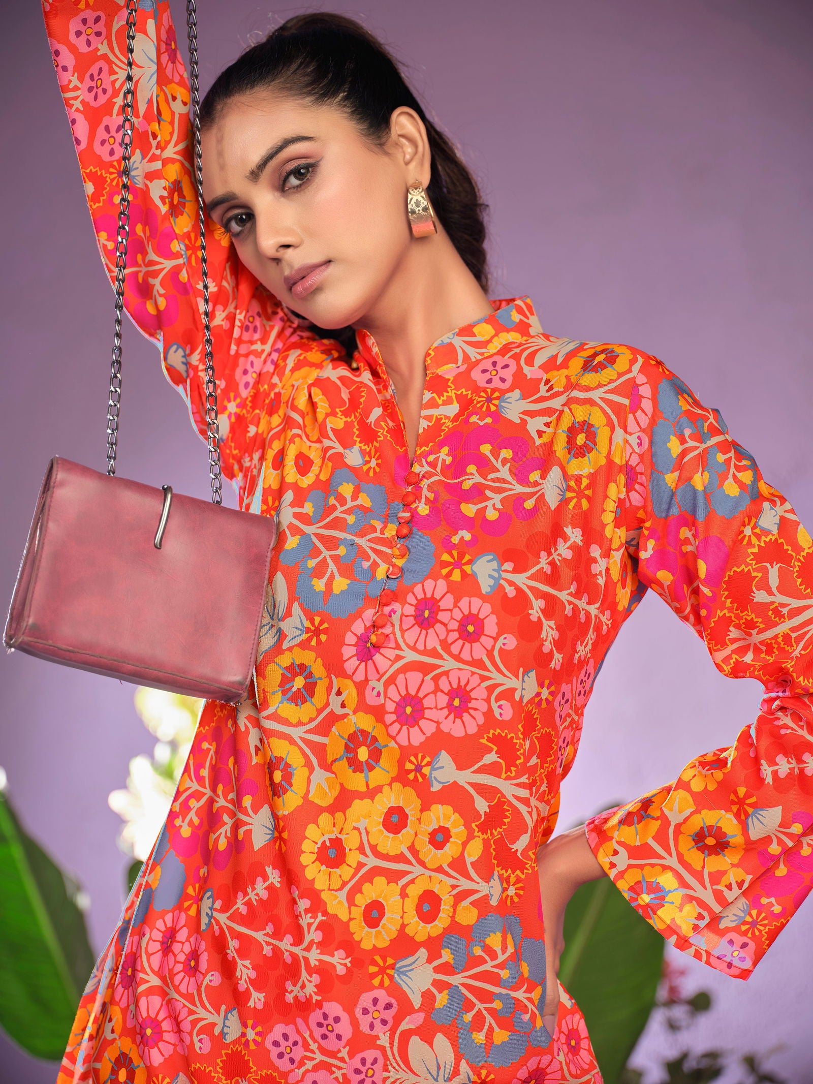 Youthnic - Poly Cotton A-line Trendy Printed Co-ords Set For Women