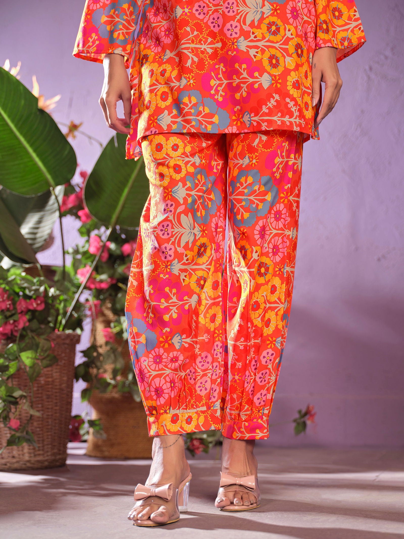 Youthnic - Poly Cotton A-line Trendy Printed Co-ords Set For Women
