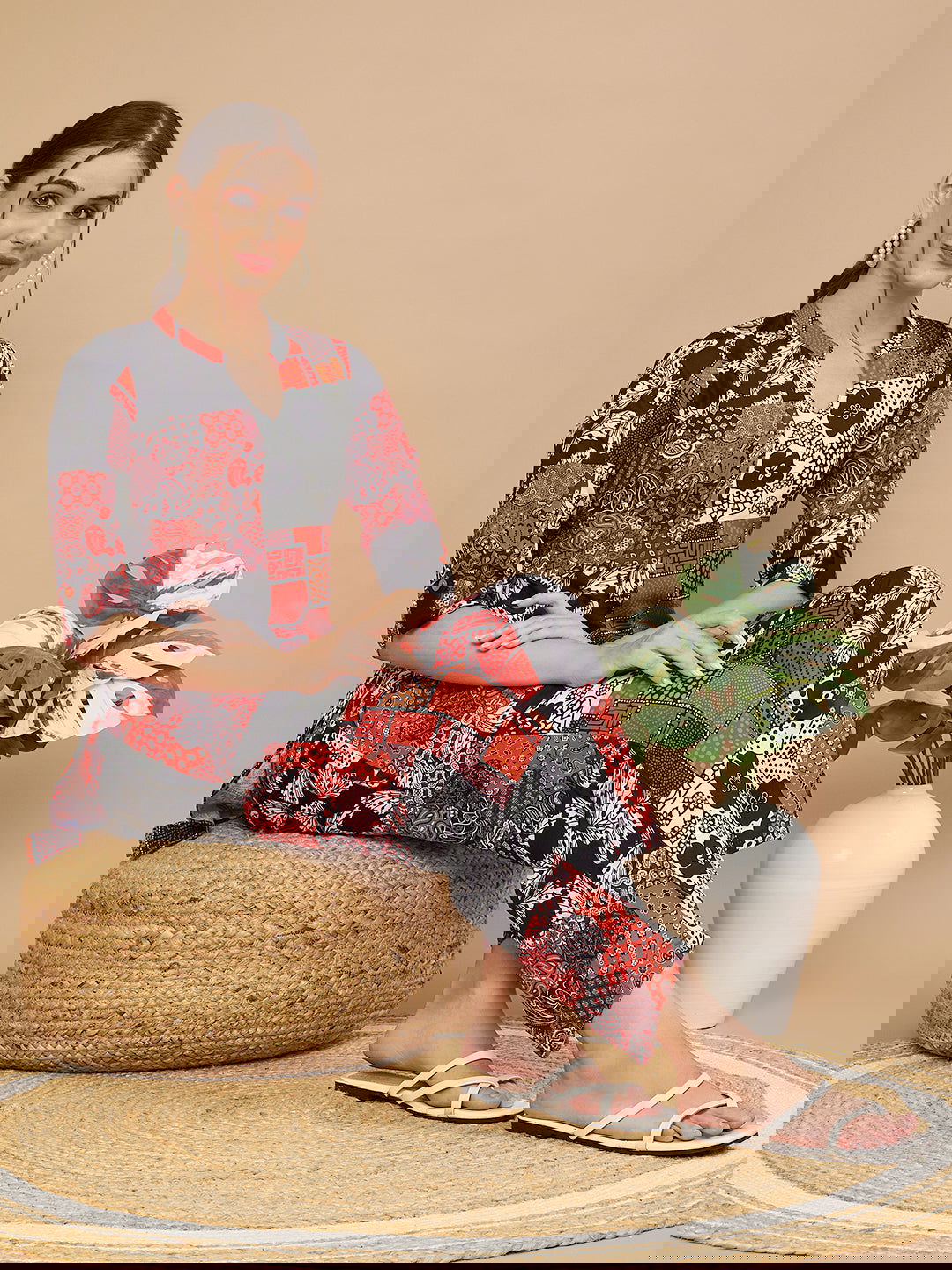 Youthnic - Poly Rayon Geomatric Print Coords set