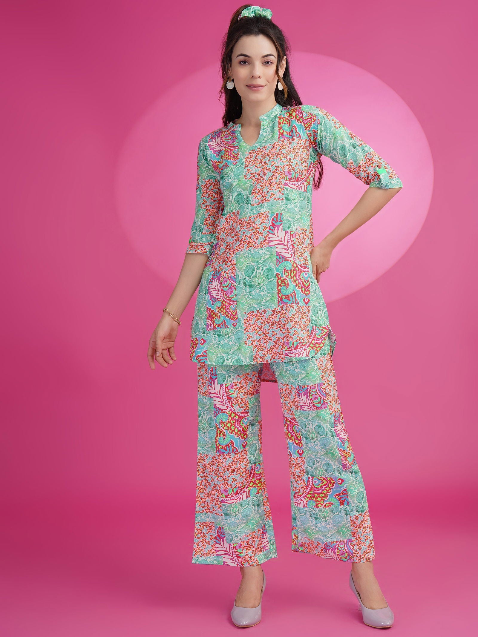 Youthnic - Poly Rayon Straight Floral Print Co-ords Set For Women