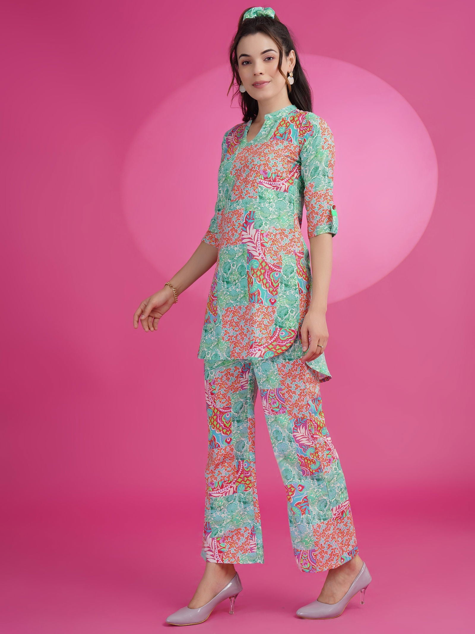 Youthnic - Poly Rayon Straight Floral Print Co-ords Set For Women