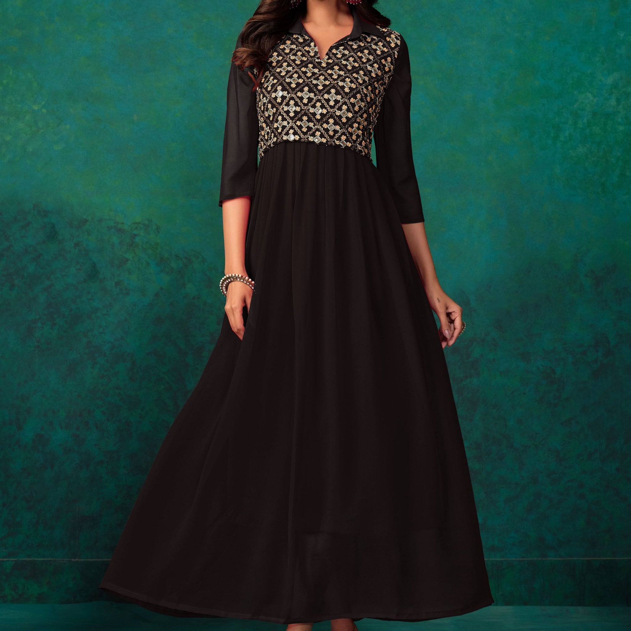 Georgette Embroidered Anarkali Kurta