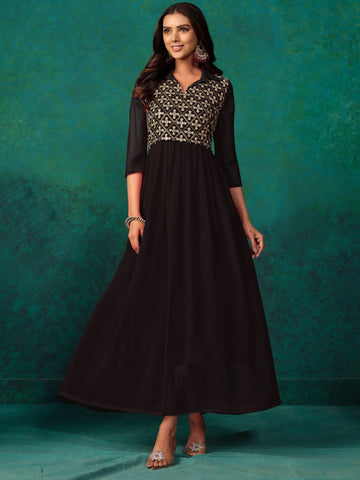 Georgette Embroidered Anarkali Kurta