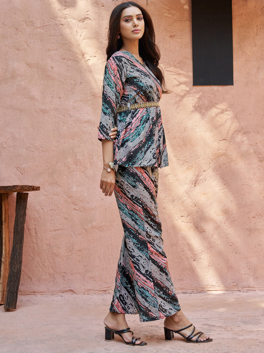 Black Cotton Printed Co-ords set
