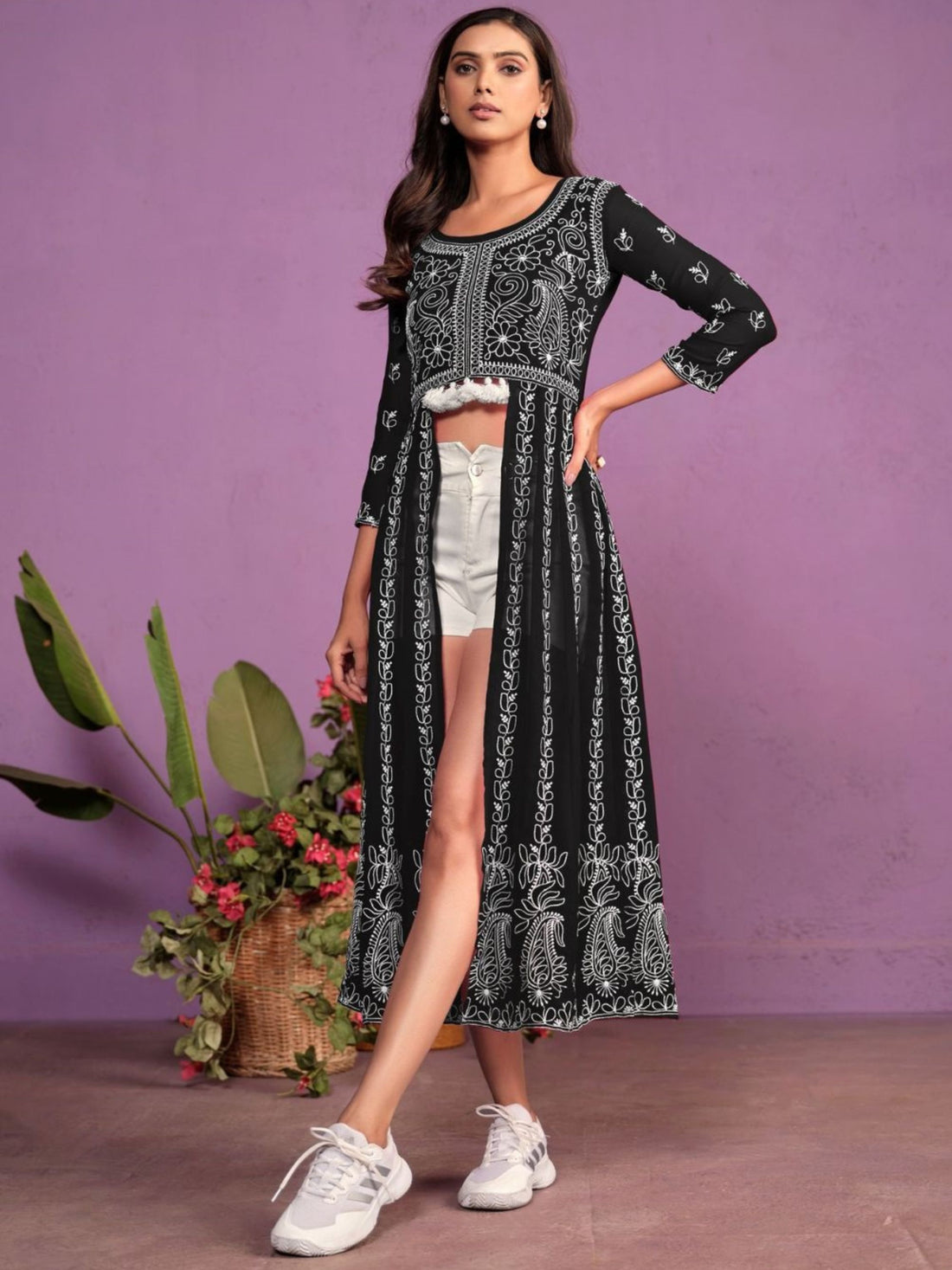 Georgette Chikankari Embroidered Kurta