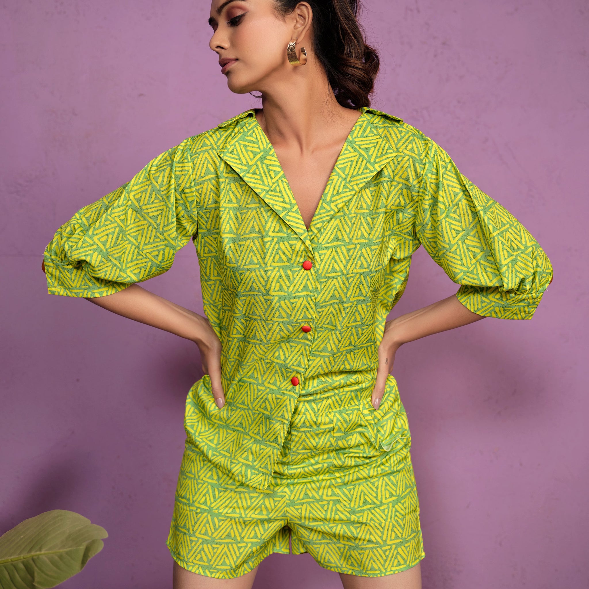 Beautifully Printed Poly Rayon Shorts & Shirt coords set