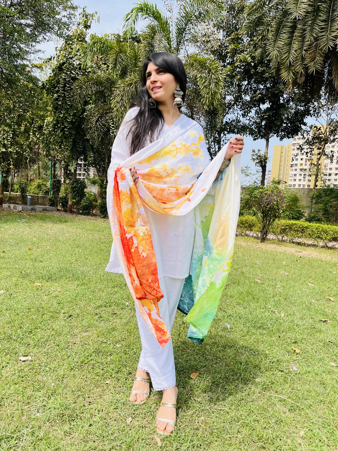 Cotton Silk Digital Print Tricolor Dupatta for Independence  Day