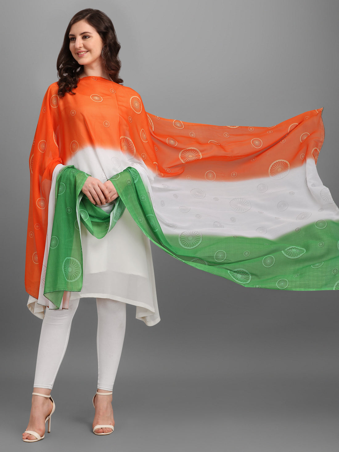 Chiffon Printed Tricolor Dupatta