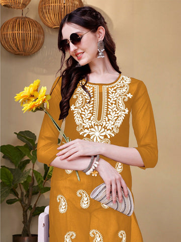Youthnic - Georgette Embroidered Embroidered Straight Short Kurti