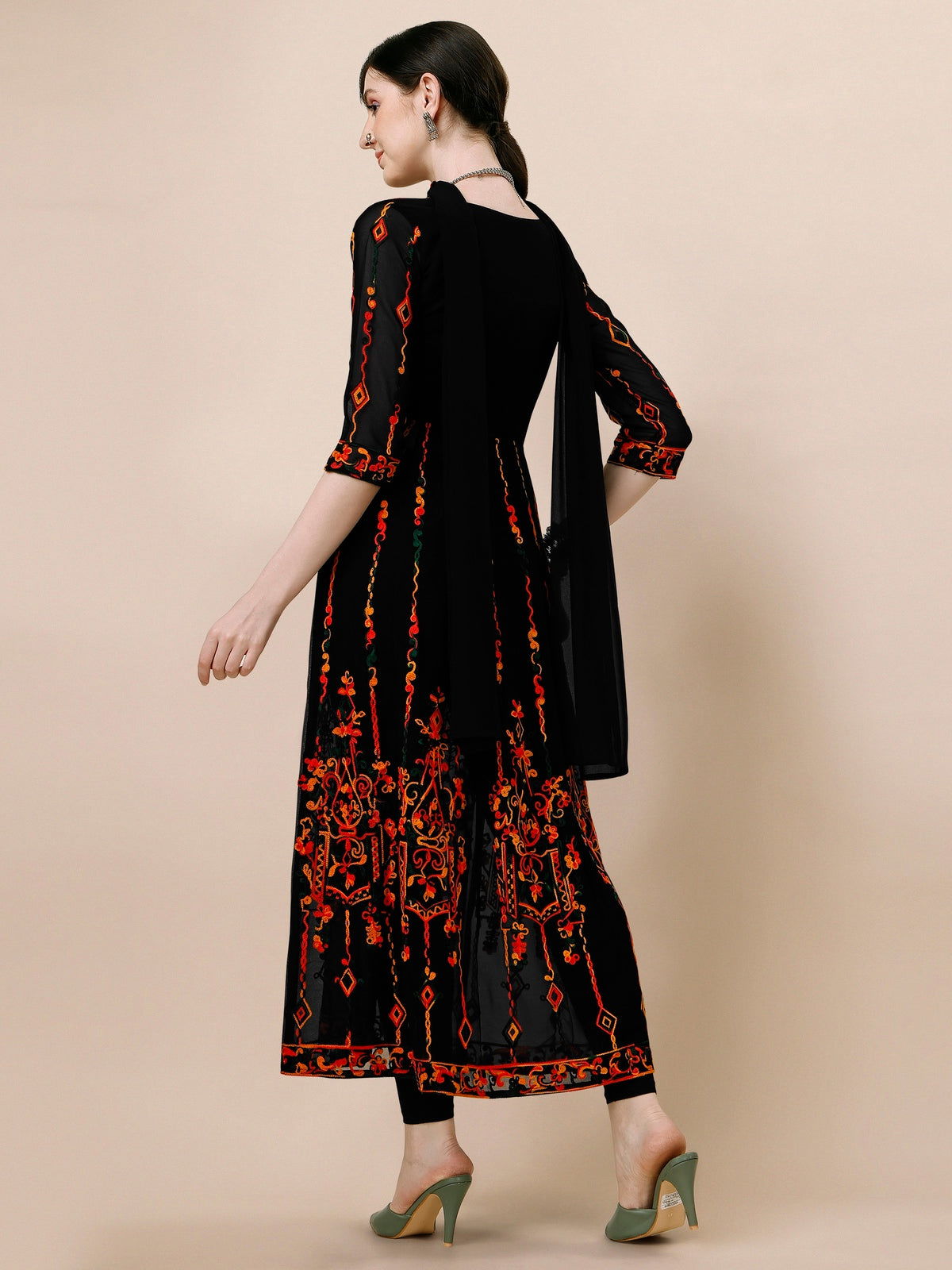 Youthnic - Georgette Embroidered and Sequence Work Anarkali Kurta and Dupatta Set