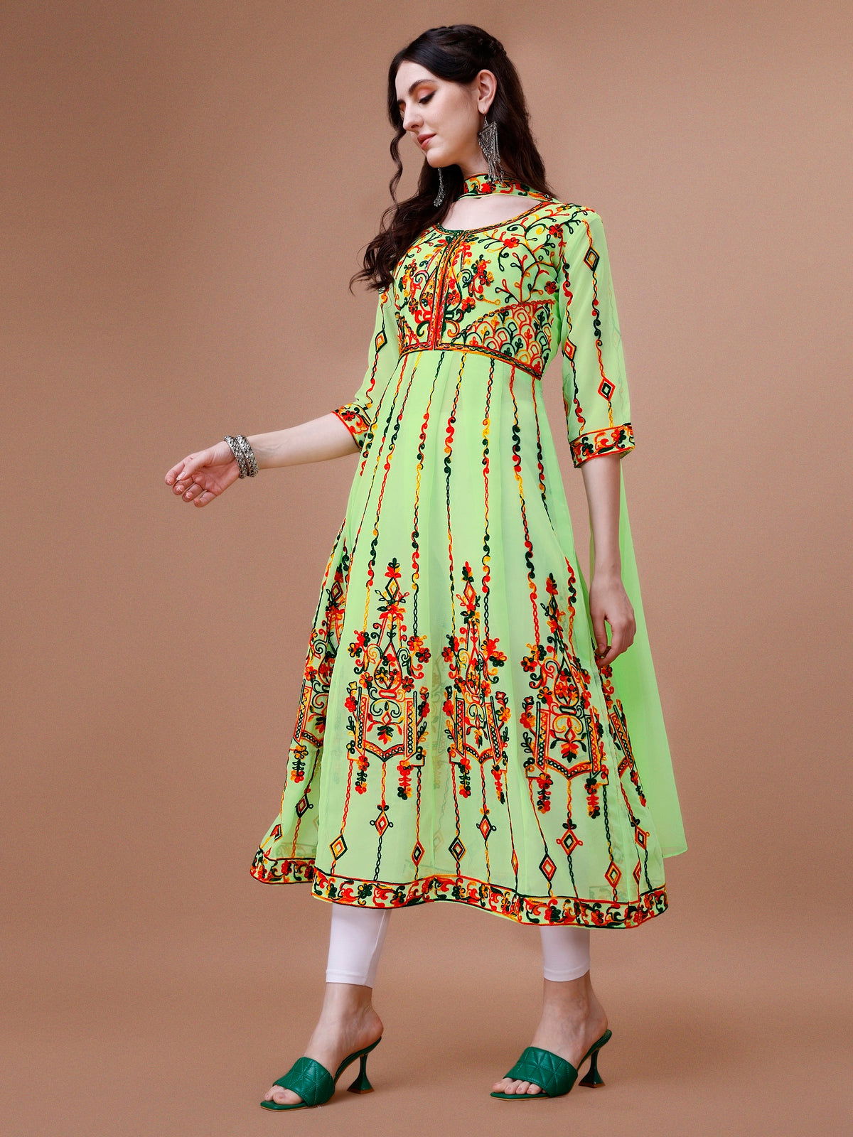 Youthnic - Georgette Embroidered and Sequence Work Anarkali Kurta and Dupatta Set
