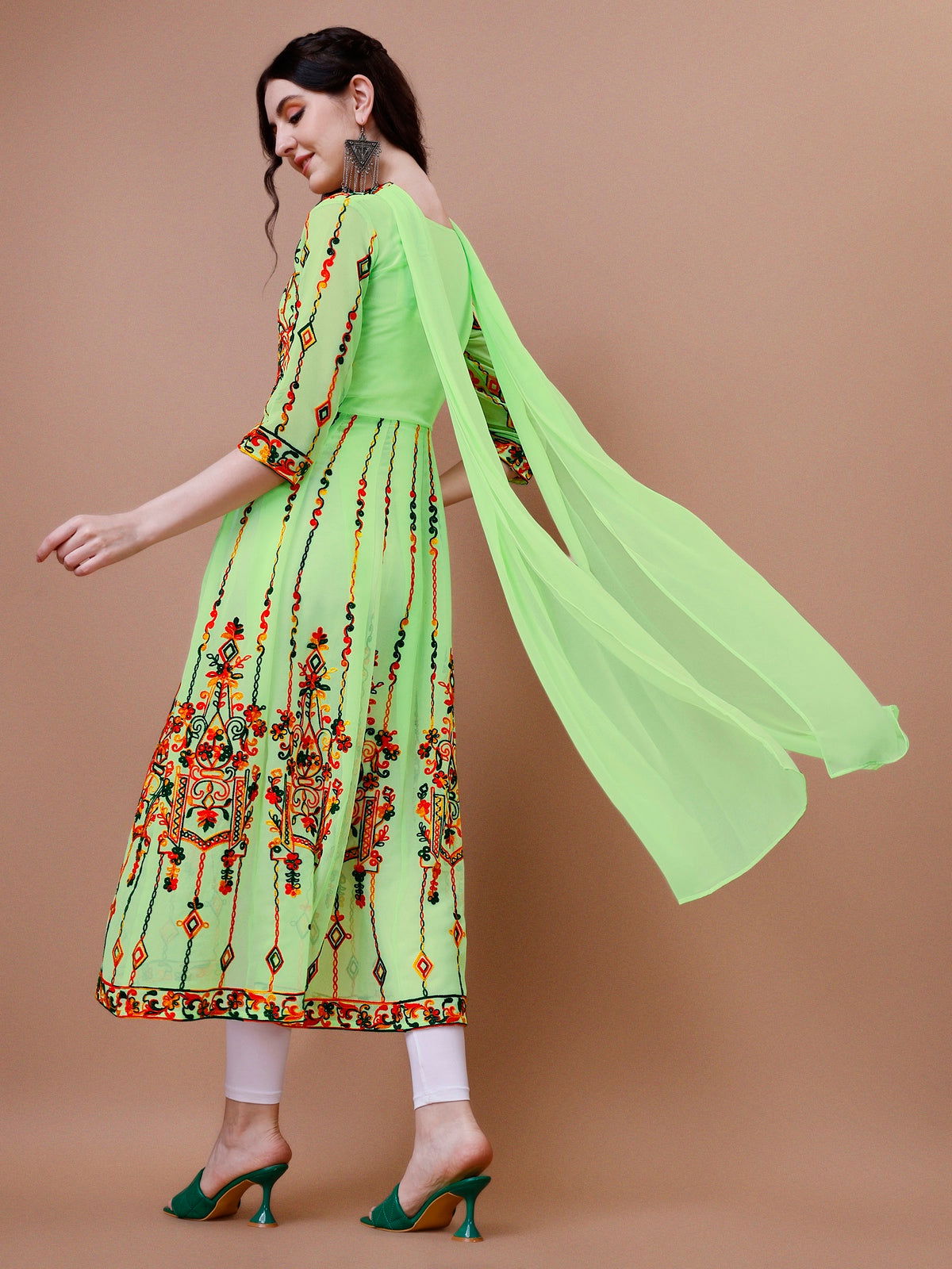 Youthnic - Georgette Embroidered and Sequence Work Anarkali Kurta and Dupatta Set