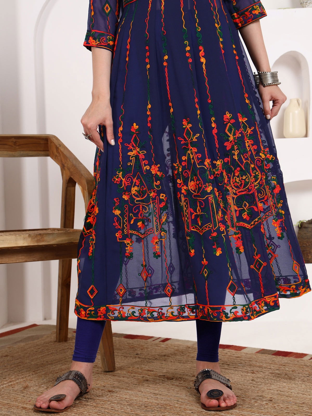 Youthnic - Georgette Embroidered and Sequence Work Anarkali Kurta and Dupatta Set