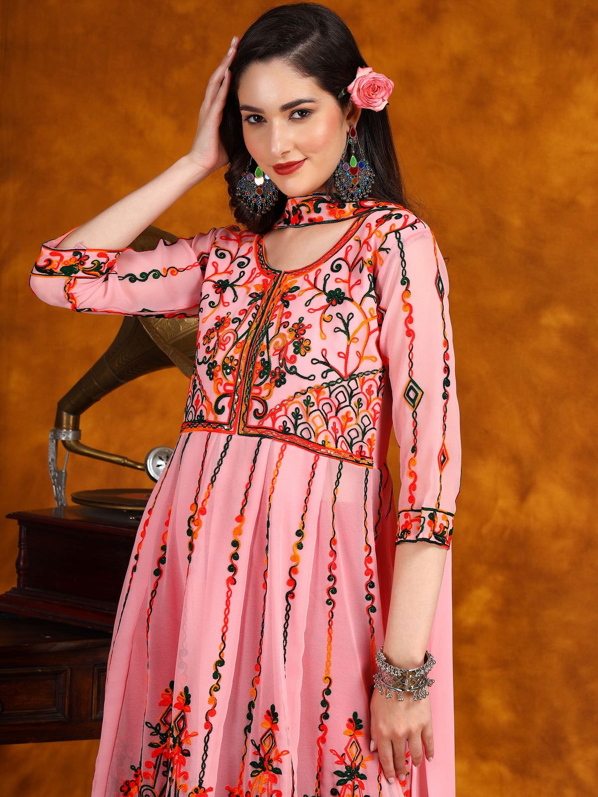 Youthnic - Georgette Embroidered and Sequence Work Anarkali Kurta and Dupatta Set