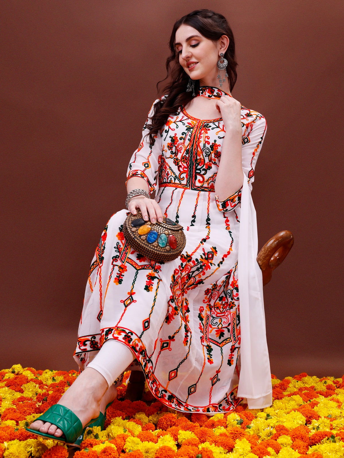 Youthnic - Georgette Embroidered and Sequence Work Anarkali Kurta and Dupatta Set