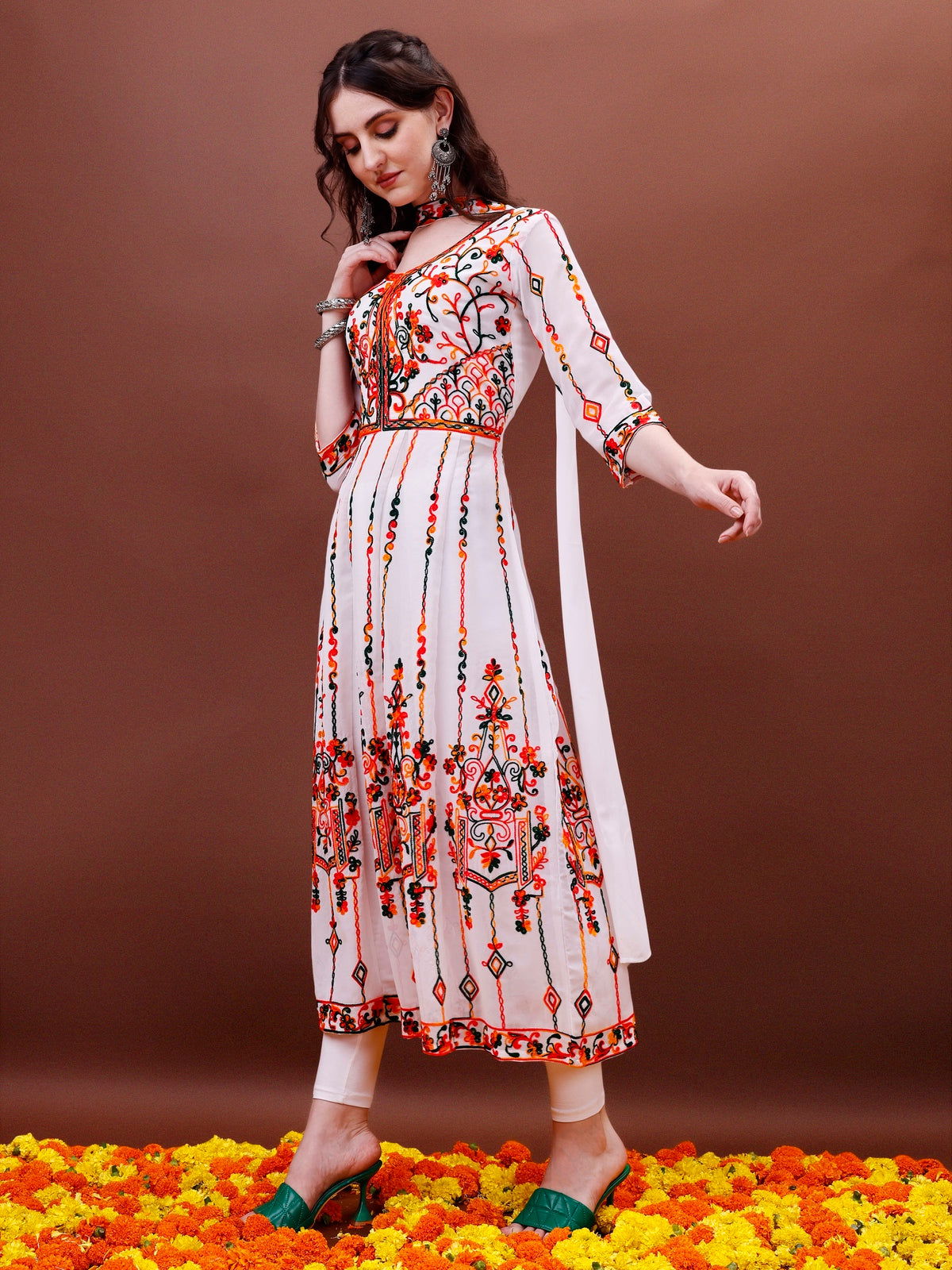 Youthnic - Georgette Embroidered and Sequence Work Anarkali Kurta and Dupatta Set