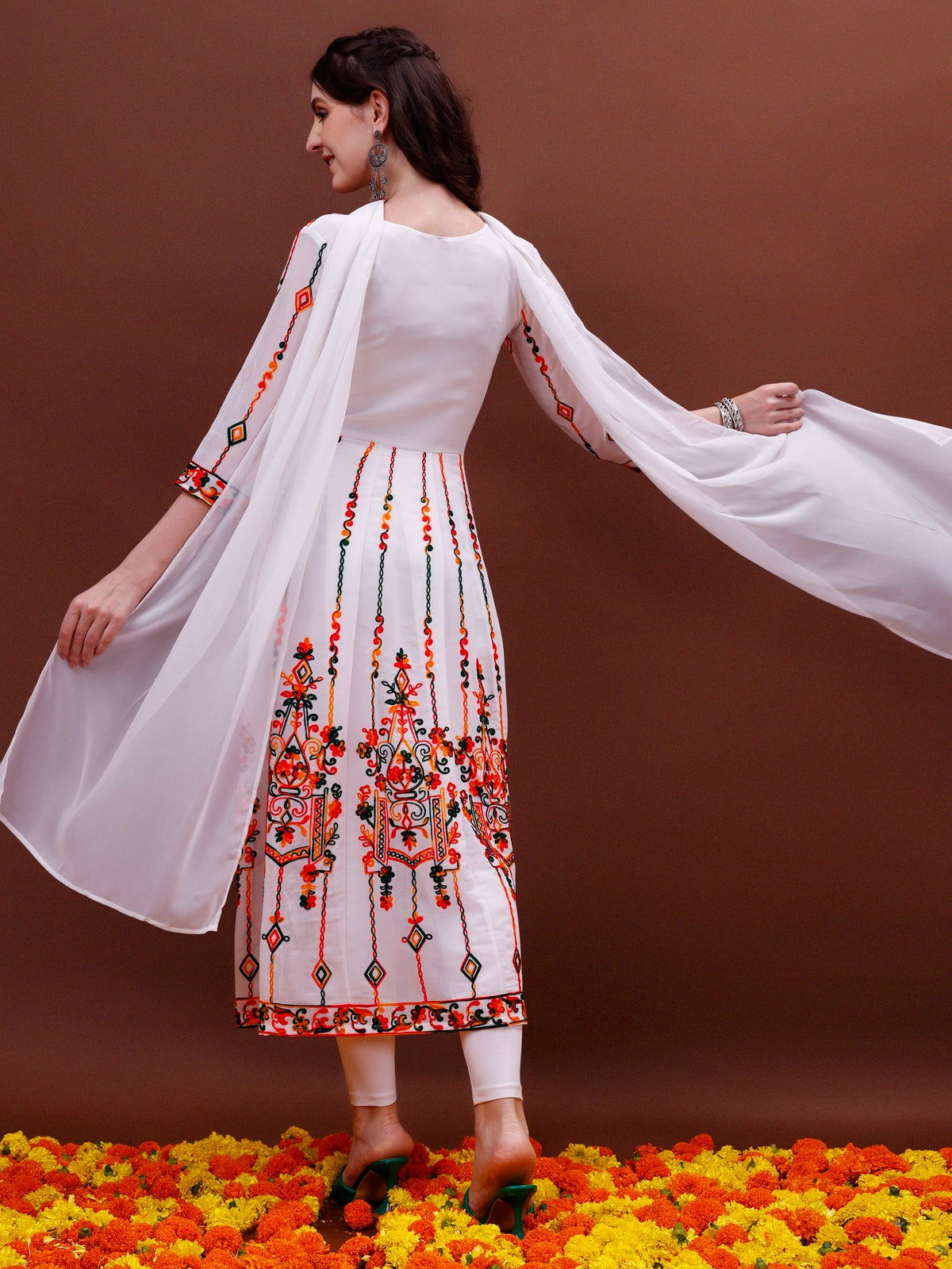 Youthnic - Georgette Embroidered and Sequence Work Anarkali Kurta and Dupatta Set