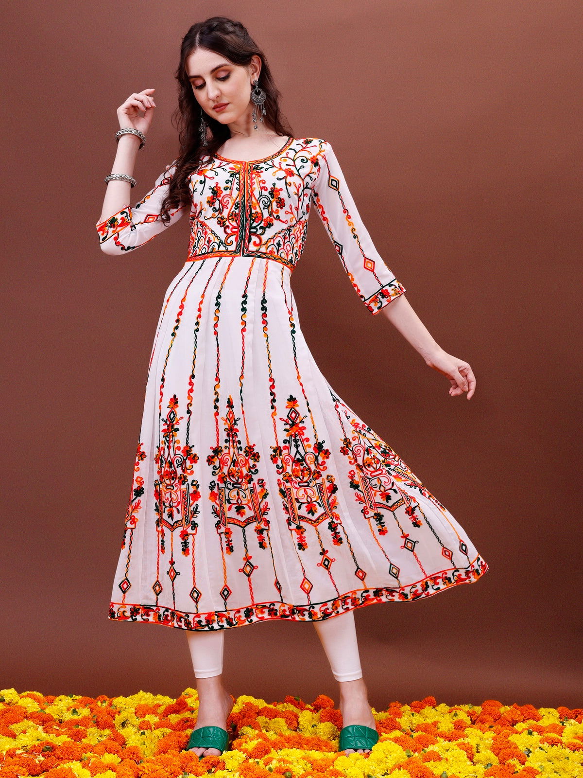 Youthnic - Georgette Embroidered and Sequence Work Anarkali Kurta and Dupatta Set