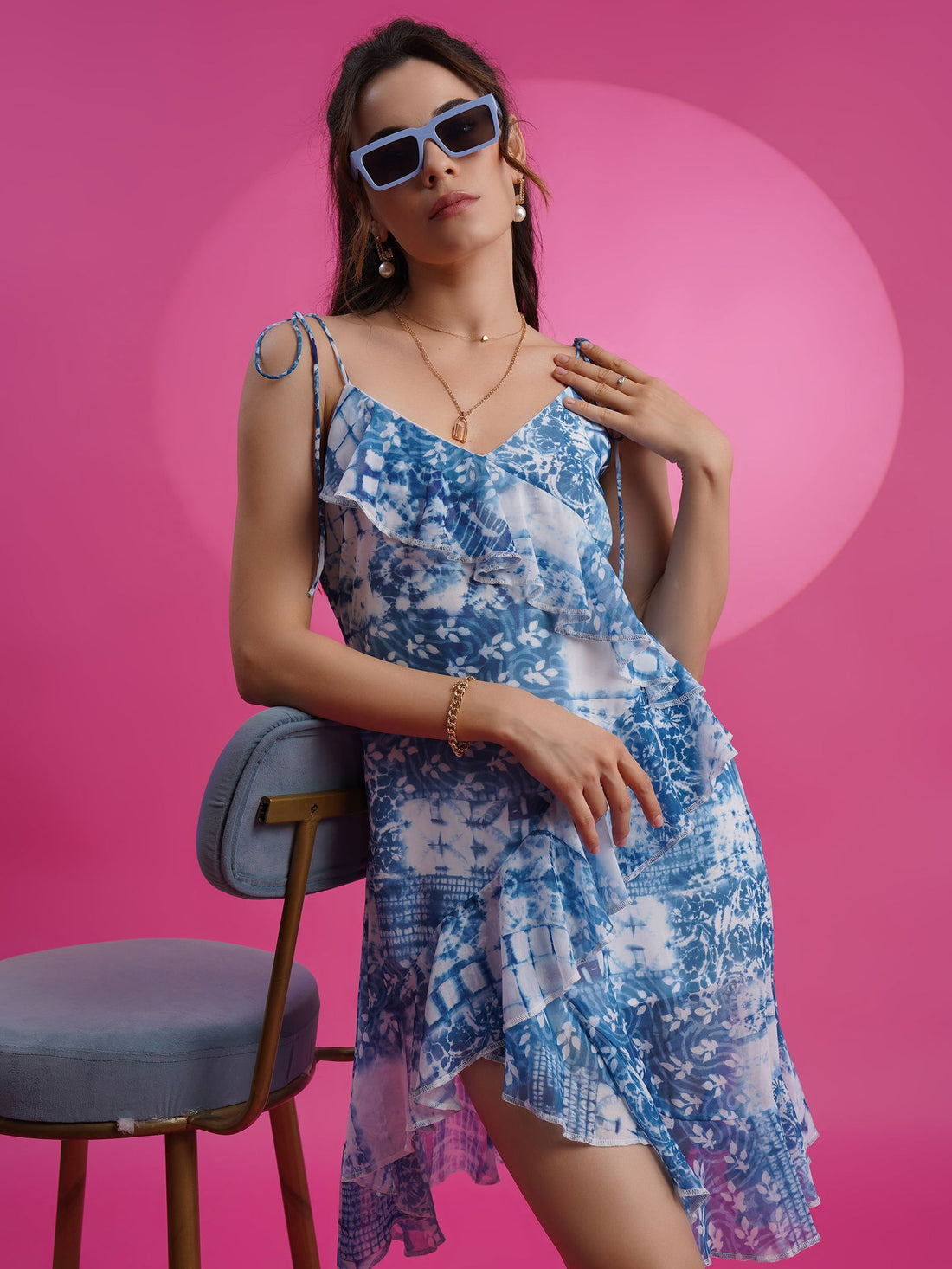Youthnic - Georgette Printed Fit & flare Dress
