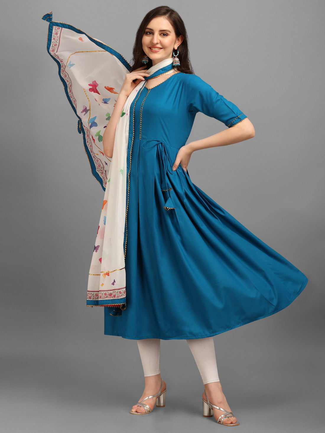 Youthnic - Rayon Anarkali Kurta with Digital Print Dupatta For Women's