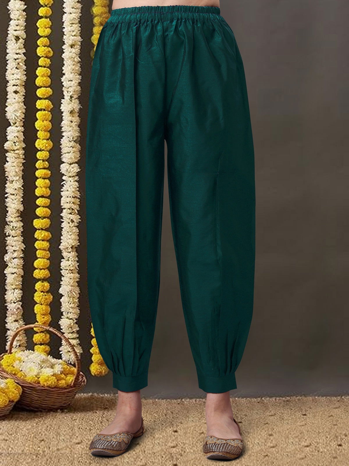 Youthnic - Silk Straight Kurta Salwar Pant With Banarasi Dupatta