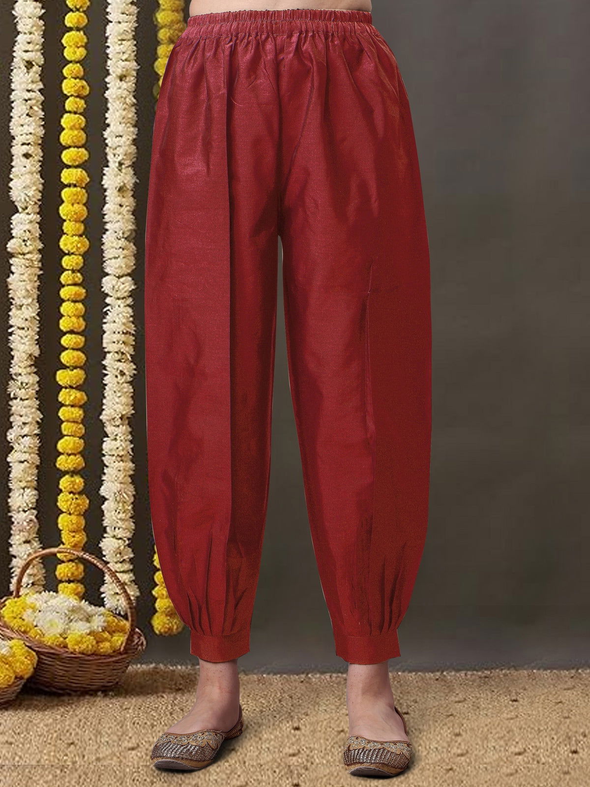 Youthnic - Silk Straight Kurta Salwar Pant With Banarasi Dupatta