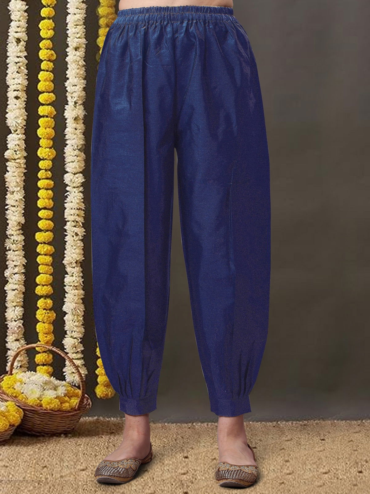 Youthnic - Silk Straight Kurta Salwar Pant With Banarasi Dupatta
