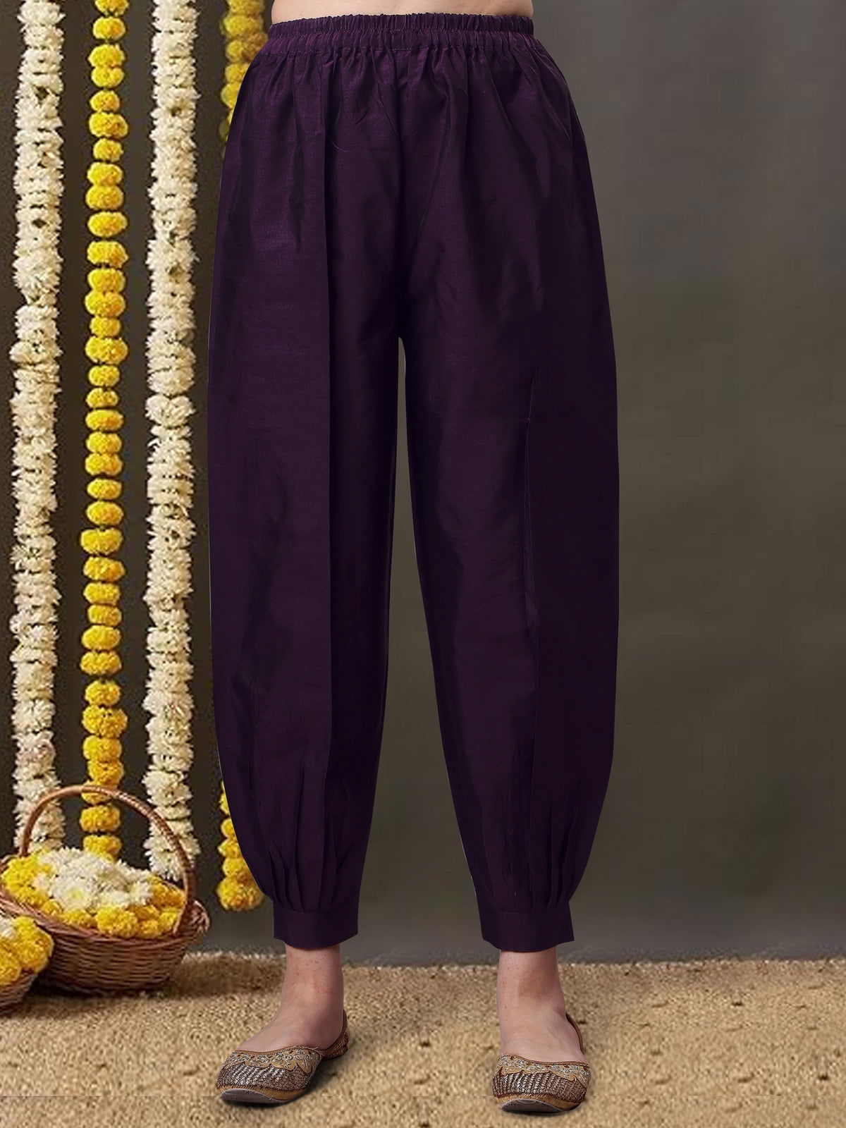 Youthnic - Silk Straight Kurta Salwar Pant With Banarasi Dupatta