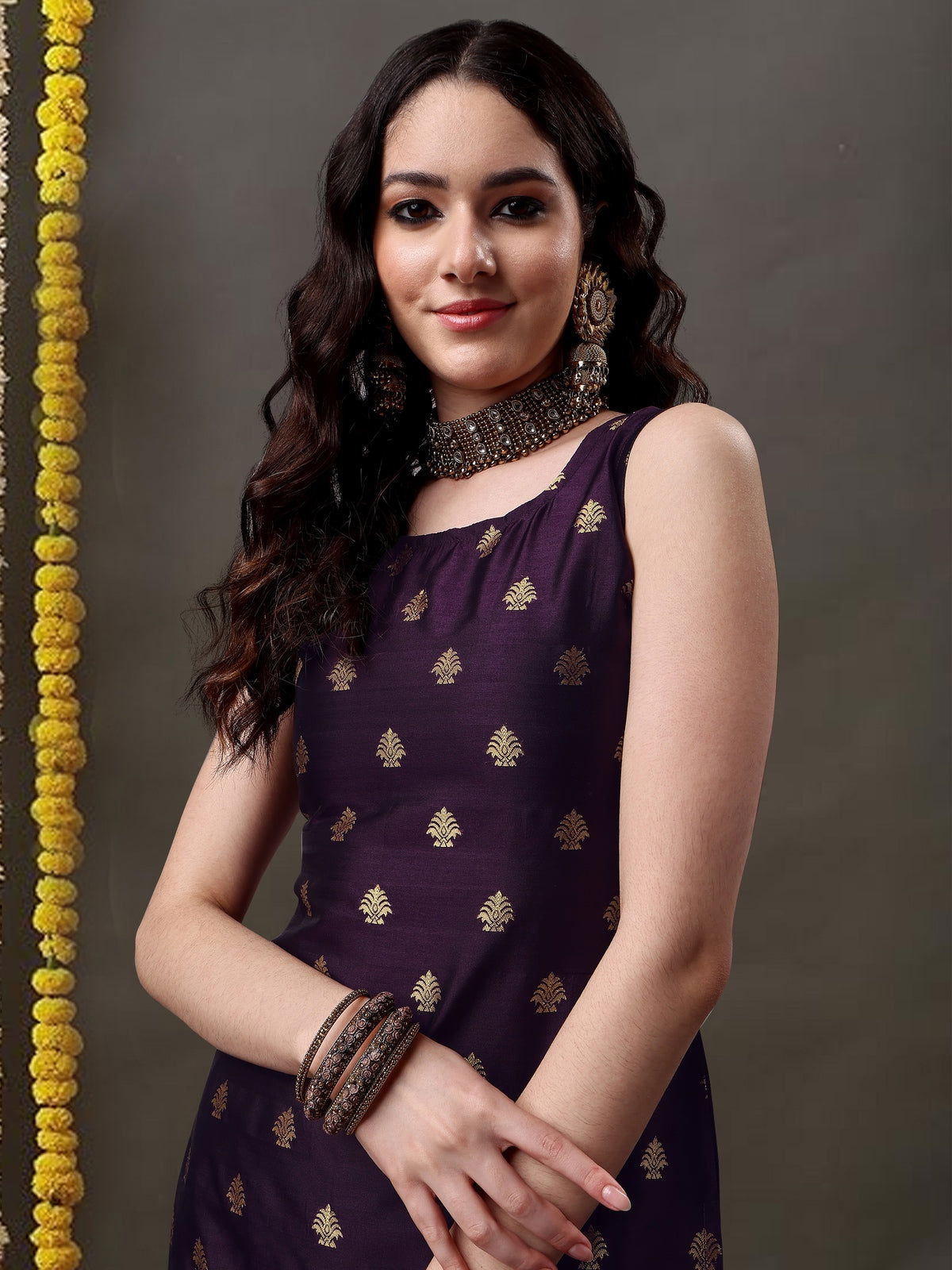 Youthnic - Silk Straight Kurta Salwar Pant With Banarasi Dupatta